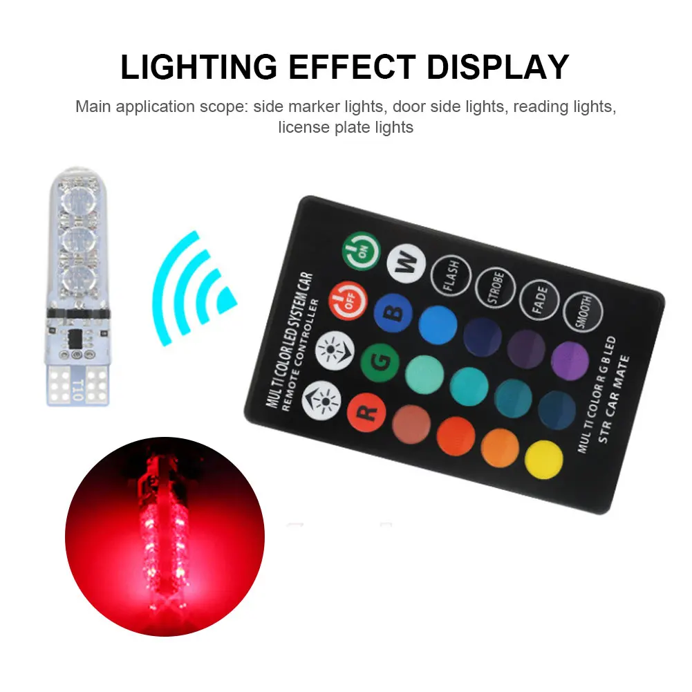 

2Pcs Auto Clearance Lights 6SMD 5050 LED Reading Light Super Bright Car Width Lamp with Remote Controller for Vehicle Automobile
