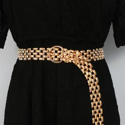 Belts for Women Luxury Fashion Cool Gold Silver Waist Chain New Trend Belt Decoration Suit Jeans Skirt Girdle Banquet Punk