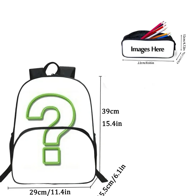 2Pcs Set School Backpack with Front Pocket,Cartoon Plin-Plin School Bags for Girls Boys,Large Child Backpack for Aged 5