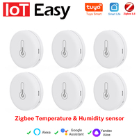 Tuya Zigbee Temperature And Humidity Sensor Mini Remote Monitor By Smart Life APP Battery Powered Work With Alexa Google Home