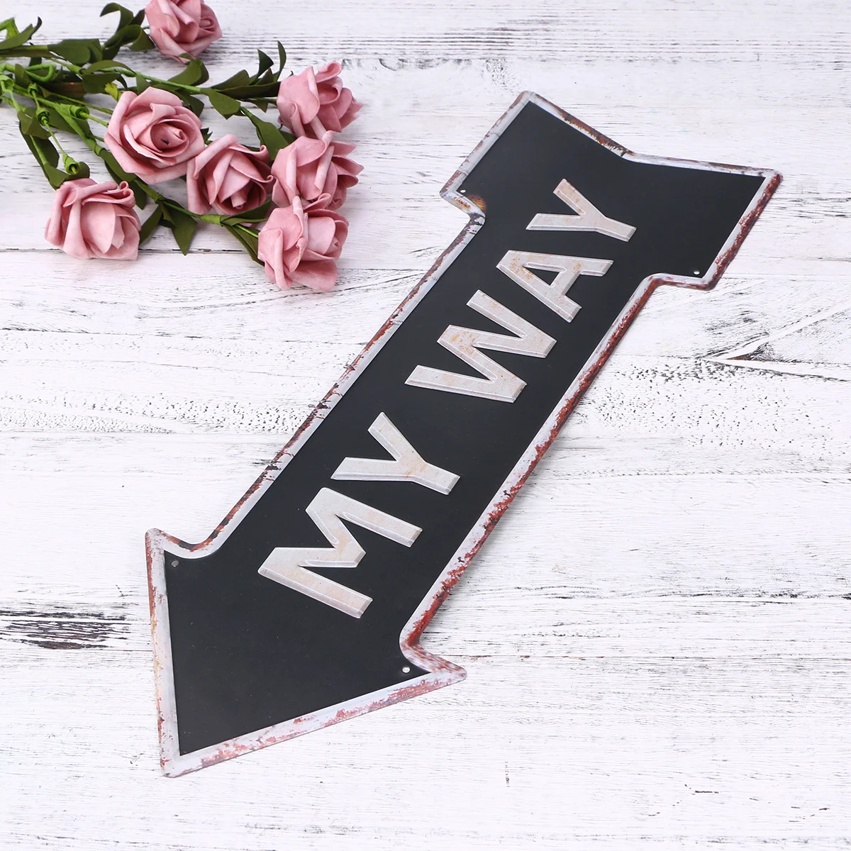 

Vintage Style Direction Sign 45X16Cm Retro Iron Wall Decor For Bar Hospital Exit Indicator Road
