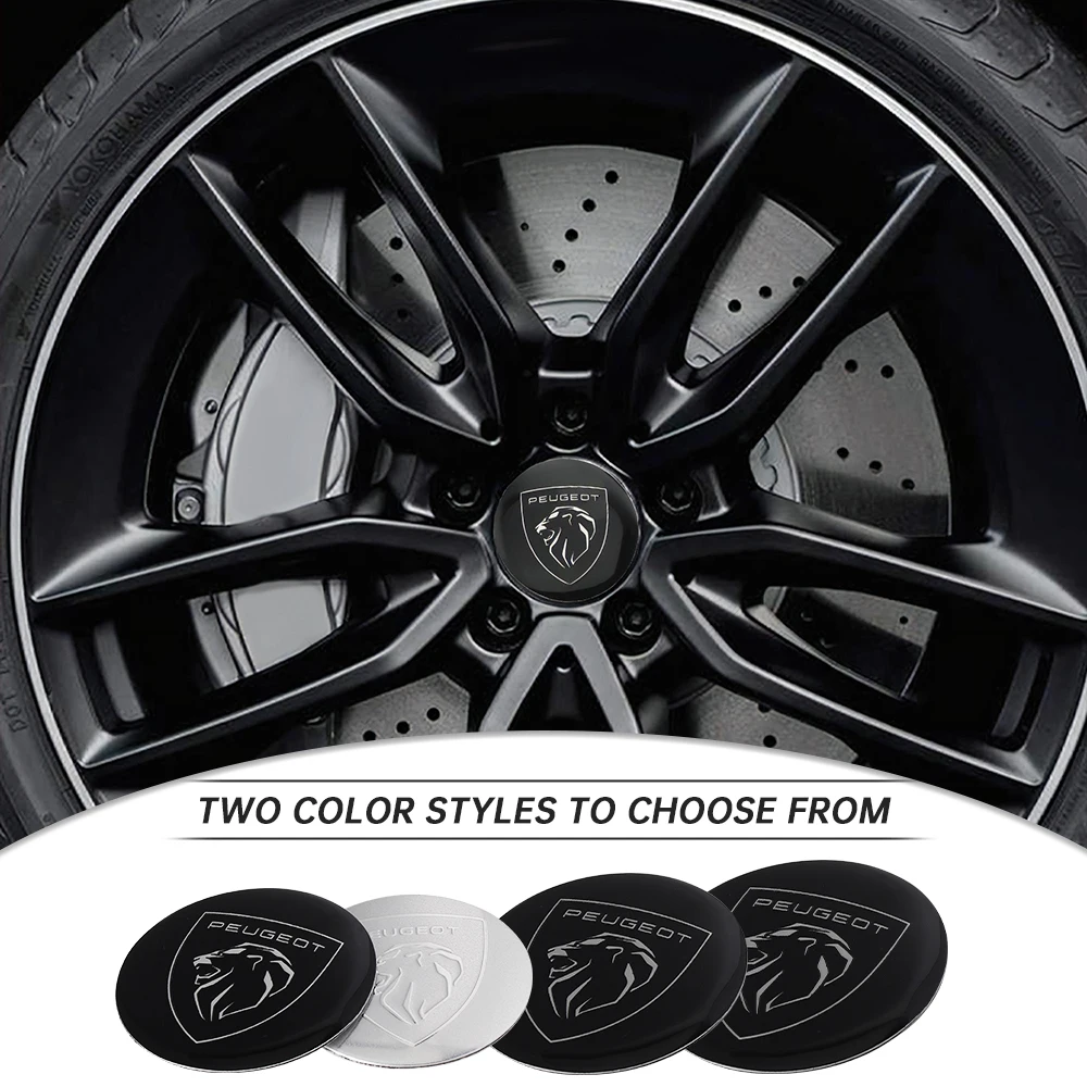 56/60/65mm Car Wheel Center Hub Caps Cover Rim Stickers Accessories For Peugeot 206 207 208 306 307 308 406 407 Rifter 3008 5008 view 3
