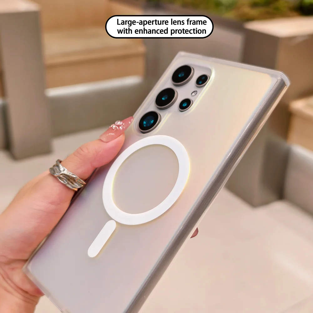 Etui na telefon komórkowy S24U, zmieniające kolor, matowe, magnetyczne, pasujące do Samsung Galaxy S25 S24FE S23, wysokiej jakości, wodoodporne.