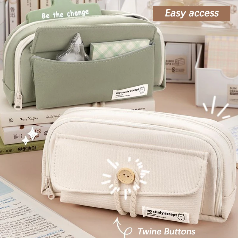 Pencil Case Large Capacity Pencil Pouch Handheld Pen Bag Cosmetic Portable Gift For Office School Teen Girl Boy Men Women Adult