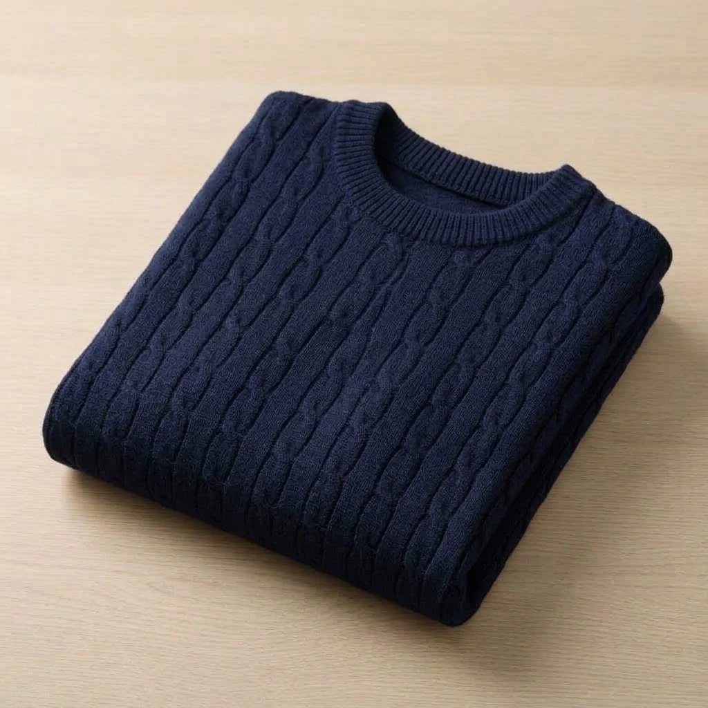 Neue Herbst-Pullover mit Zopfmuster, weiche Rundhals-Langarm-Strickpullover, warme Thermo-Pullover, Oberteile, Winterbekleidung, Mäntel – Detail 13