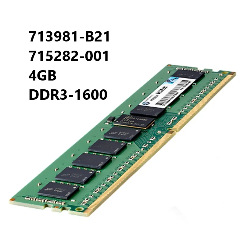 Smart Memory Kit 713981-B21 715282-001 4GB Single Rank x4 DDR3-1600MHz CL11 Reg Low Voltage Memory for H+PE ProLiant G8 Servers