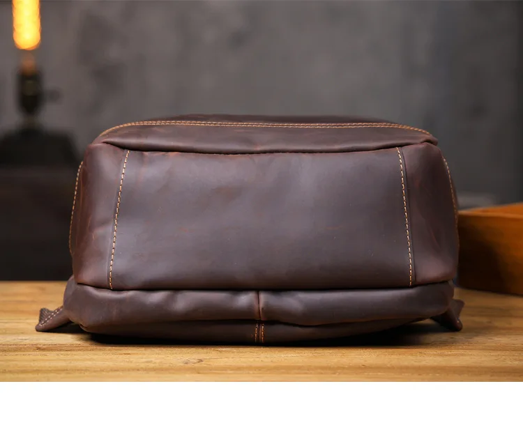 PNDME Vintage Crazy Horse Rindsleder Herrenrucksack mit großem Fassungsvermögen, lässiger Designer-Handtaschenrucksack aus echtem Leder für Damen, Reiserucksack. – Detail 25