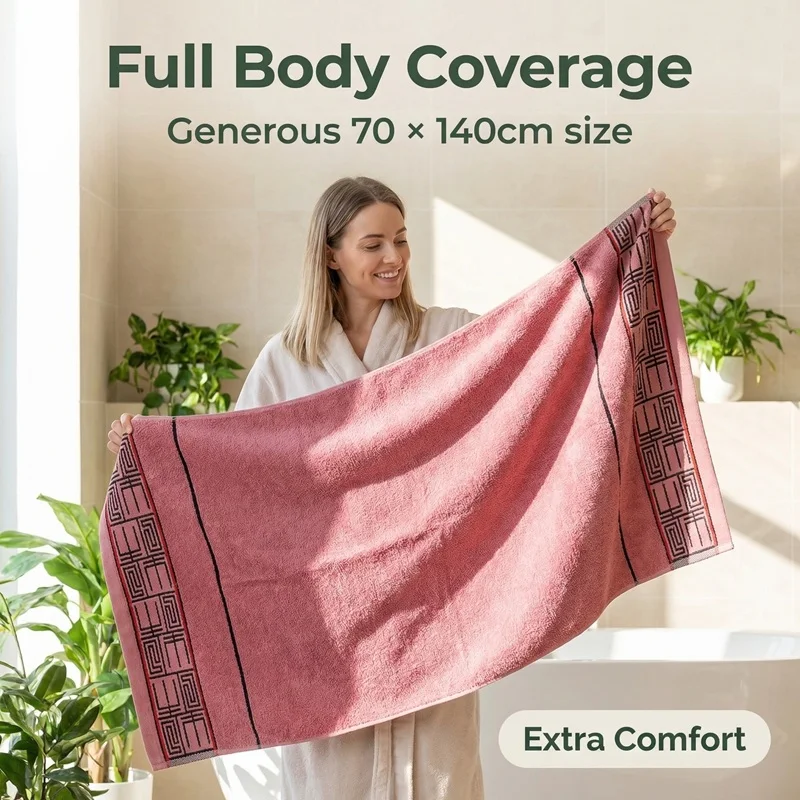 

70*140 cm Pure Cotton Bath Towel Jacquard Soft Absorbent Bath Towel Household Daily Use Towel Hotel Large Bath Towel