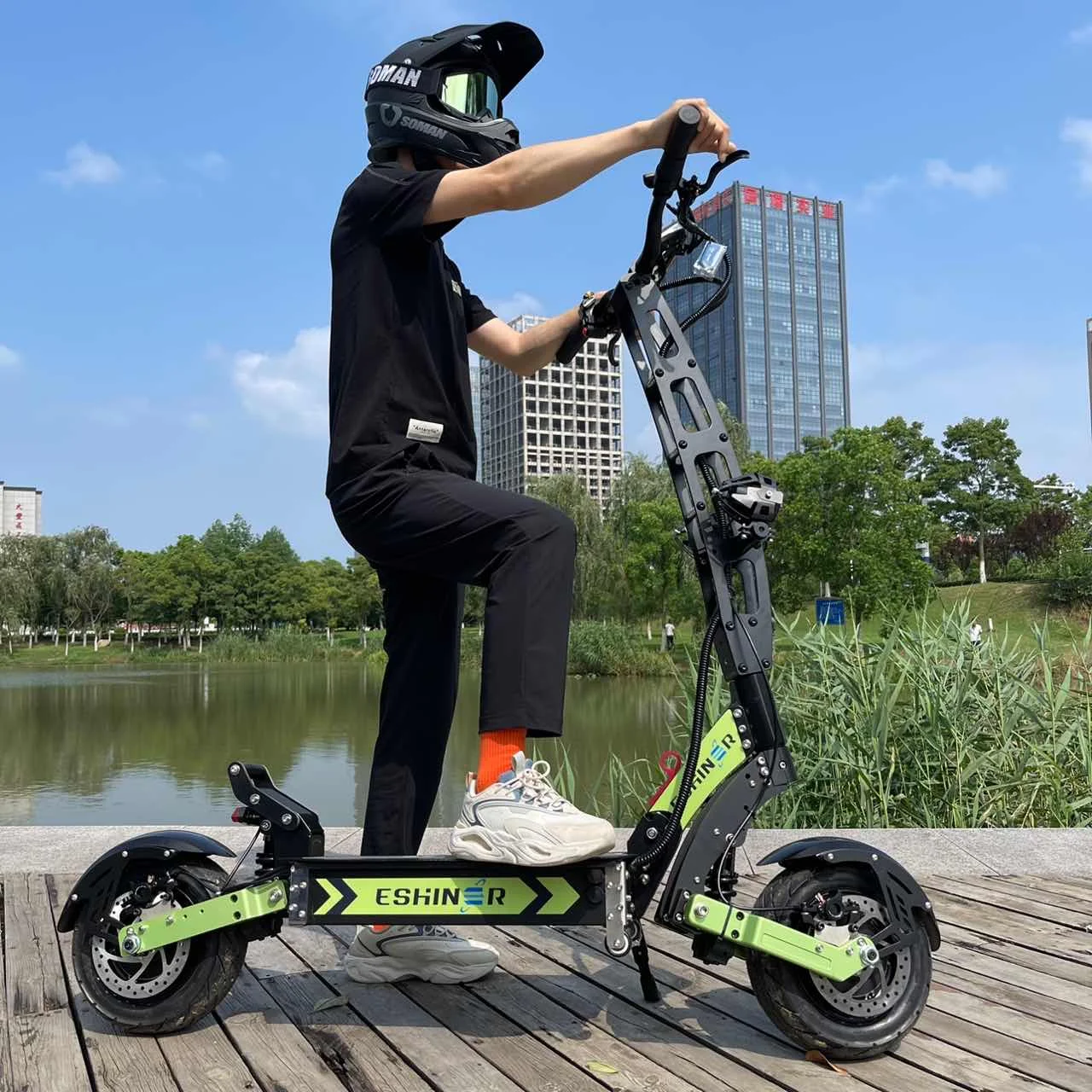 2023 Hot Selling App Control EBS Brake Dual Motor 60V 6000W Fast Speed Electric Scooter with seat for adults