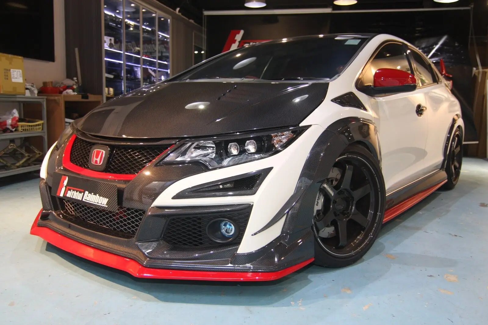 Real Carbon Fiber front canard fit Honda 2015 Civic Type-R FK2