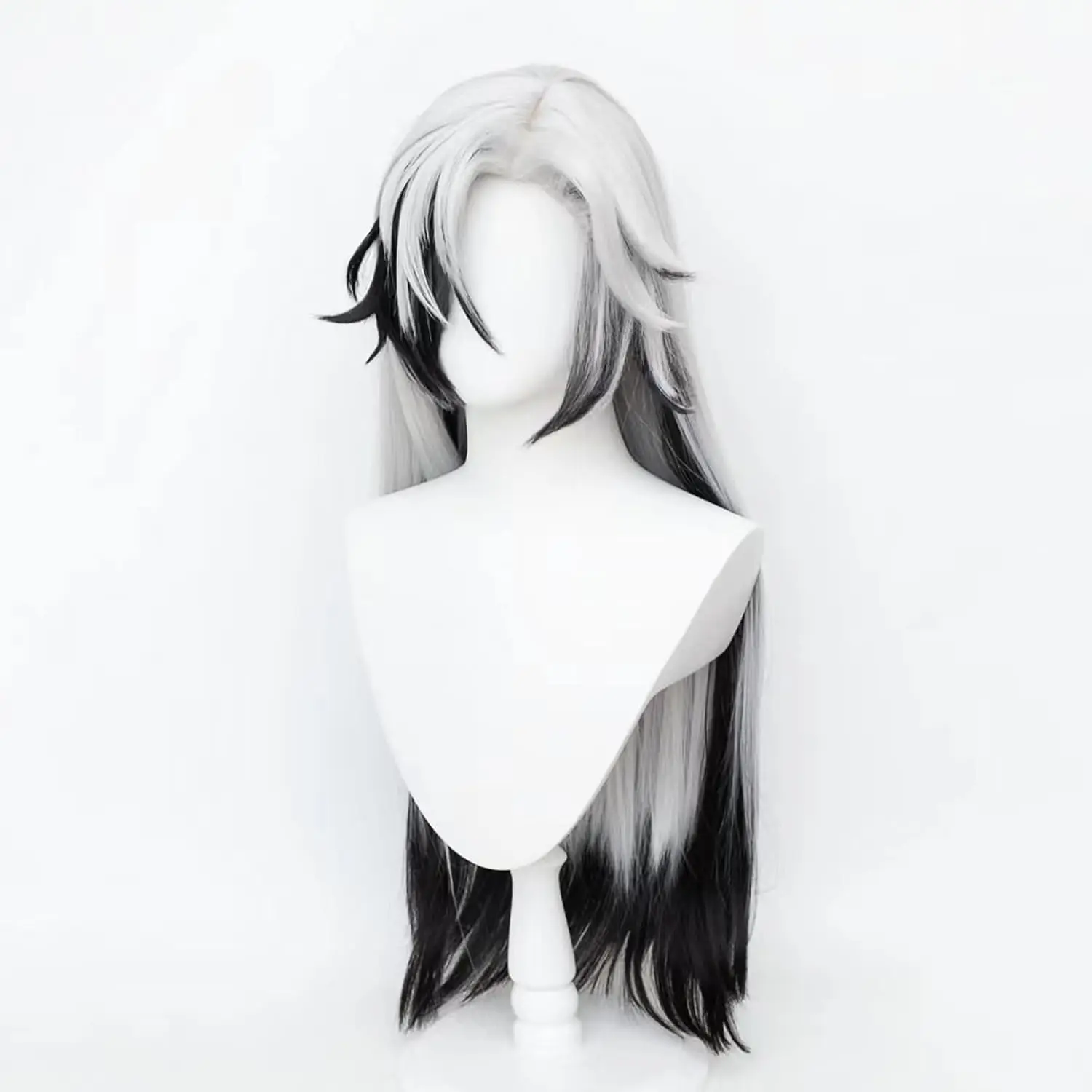high quality Honkai Star Rail Long Straight Silver White Black XiongXiongLe Boothill Cosplay Wig