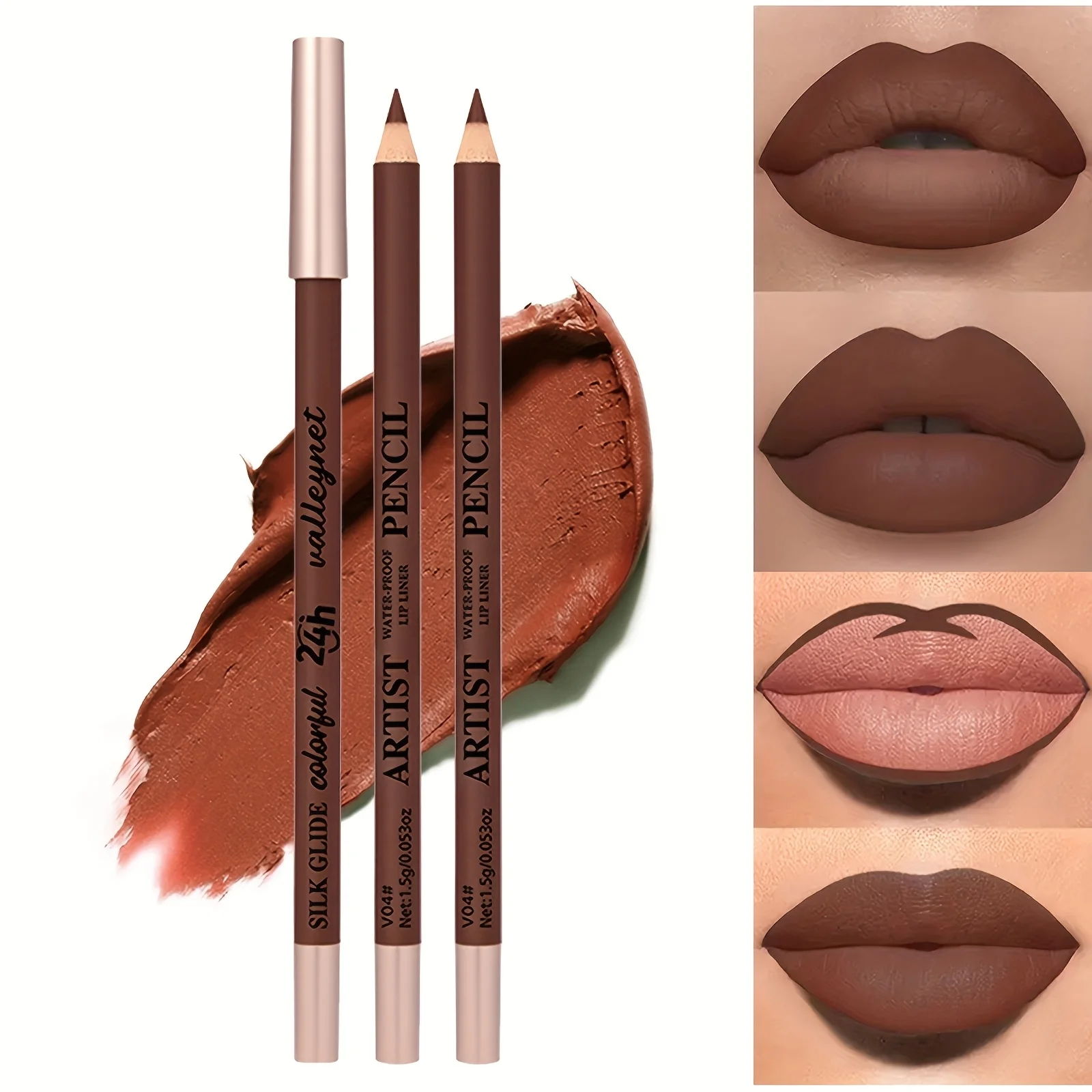 Matita labbra in velluto opaco 8 colori, colore nudo, resistente, impermeabile e resistente al sudore, adatta per matita labbra invernale