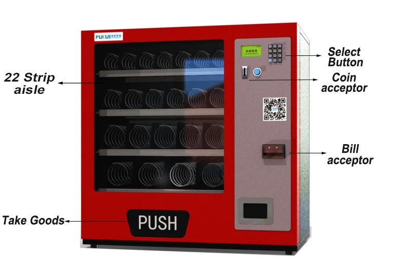 Small Coin Operated Wall Mounted Small Vending Machine Coin Machine Coin And ITL Bill Validator