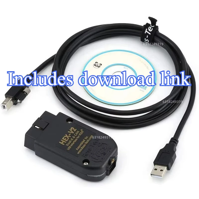 2026 Neuestes VCDS 25.3 VAG Scanner-Tool Kabel OBD2 Diagnosegerät Mehrsprachig HEX V2 Wesheu VCDS VAG COM Für Audi SKODA VW Fahrzeuge