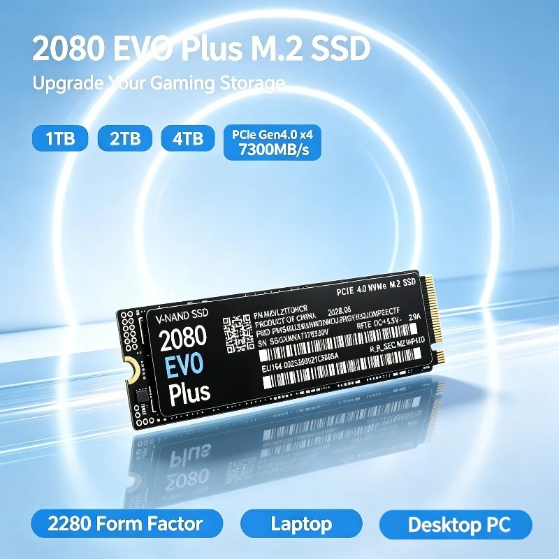 Internal 2080 EVO Plus M.2 NVMe SSD PCIe 7300MB/s Gen4.0 X4 TLC 3D NAND 1TB 2TB 4TB 2280 Gaming Drive For Laptop Desktop PC