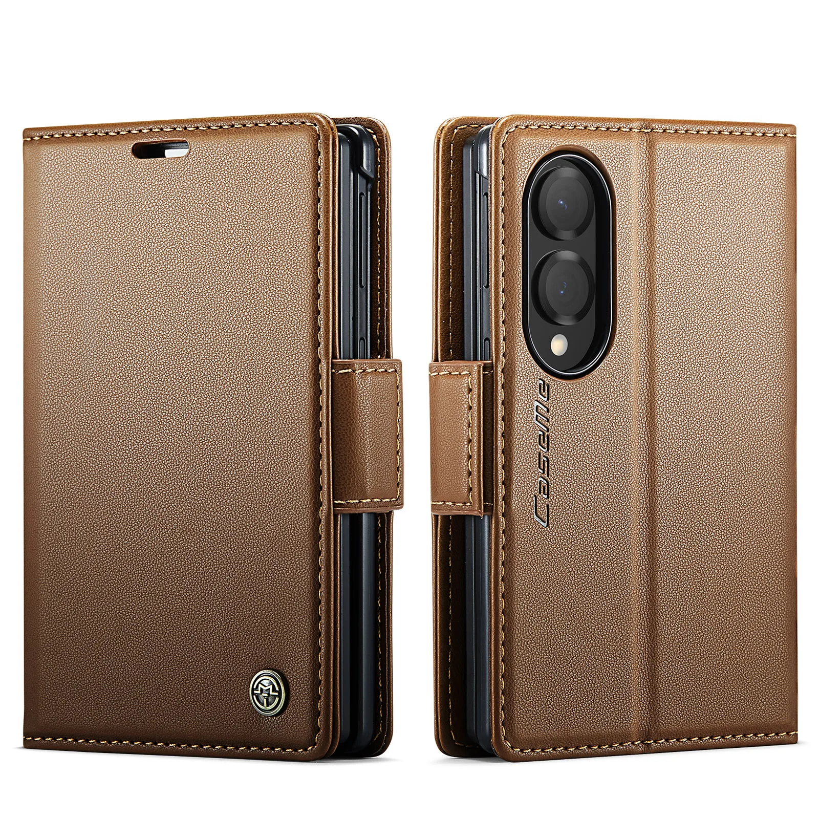Business Retro Leather Phone Case For Samsung Galaxy Z Fold 8ultra 7 6 5 4 3 Holder Design Protective Shell Flip Back Cover