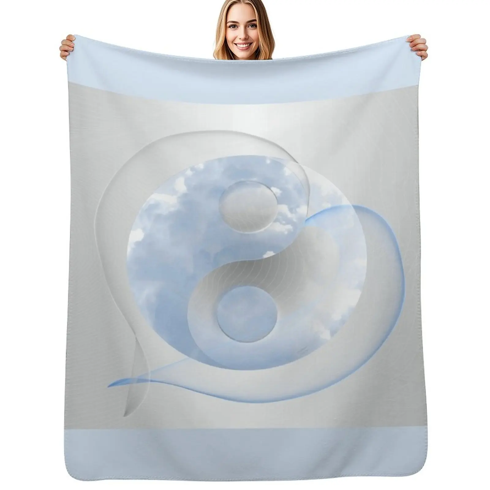 

Copie de Yin-Yang Amour Bleu Ciel Throw Blanket Faux Fur Soft Warm Blanket for Bed