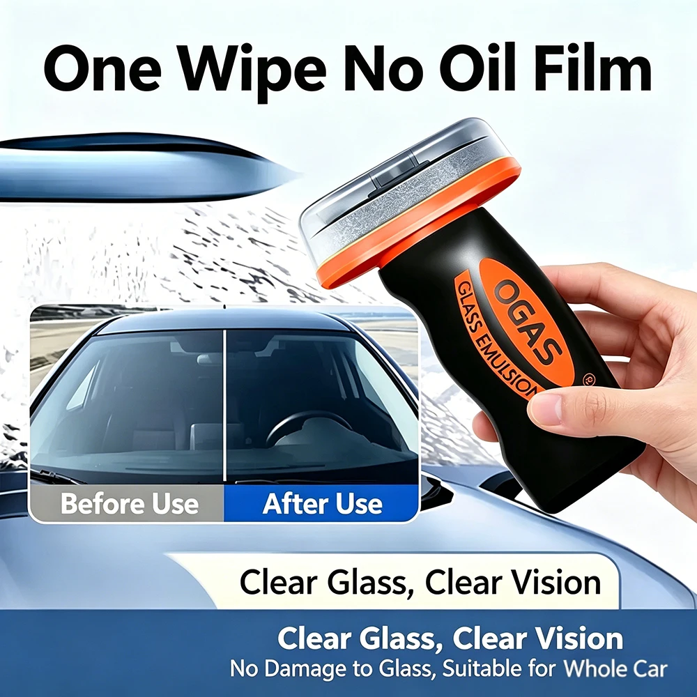 OGAS Car Glass Cleaner Gel & Foam Windshield Watermark Remover Anti-Fog Coating, Fast Cleaning Rainproof for Car Glass Windows