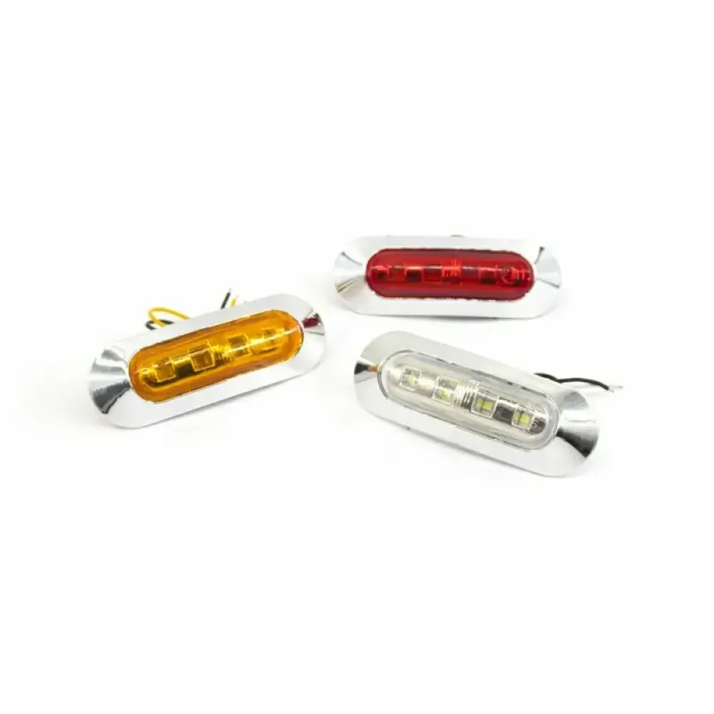 ATVOV 6pcs/10pcs 4 LED 12V 24V Rear Side Marker Clearance Light Tail Indicator Lamp Waterproof Car Truck Trailer Lorry