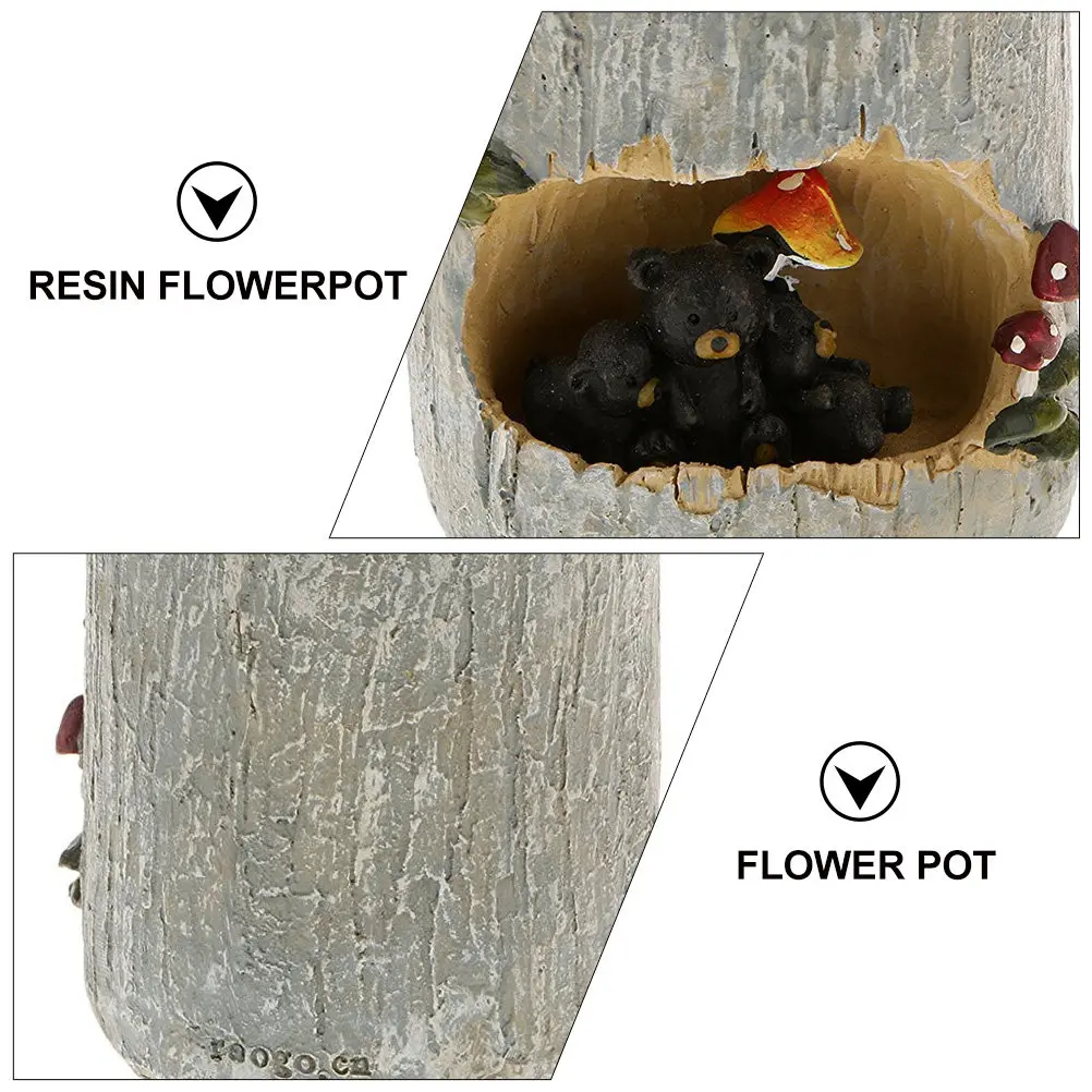 

2Pcs Resin Cartoon Flowerpot Mini Succulent Planter Creative Bonsai Pot for Indoor Decoration Bedroom Living Room Garden Resin