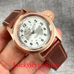 Tandorio 36mm 20ATM CUSN8 Solid Bronze Case Black/Silver Dial NH35A PT5000 Movement Automatic Men Watch Luminous Sapphire Glass