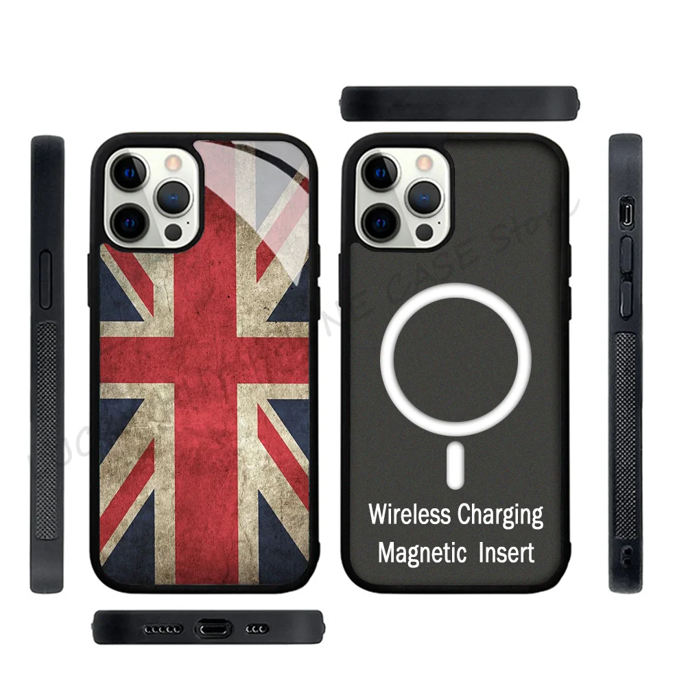 

England British Uk Union Jack Flag Phone Case Phone Case Strong Magnetic For IPhone 15 14 13 Pro Max 11 12 Mini For Magsafe