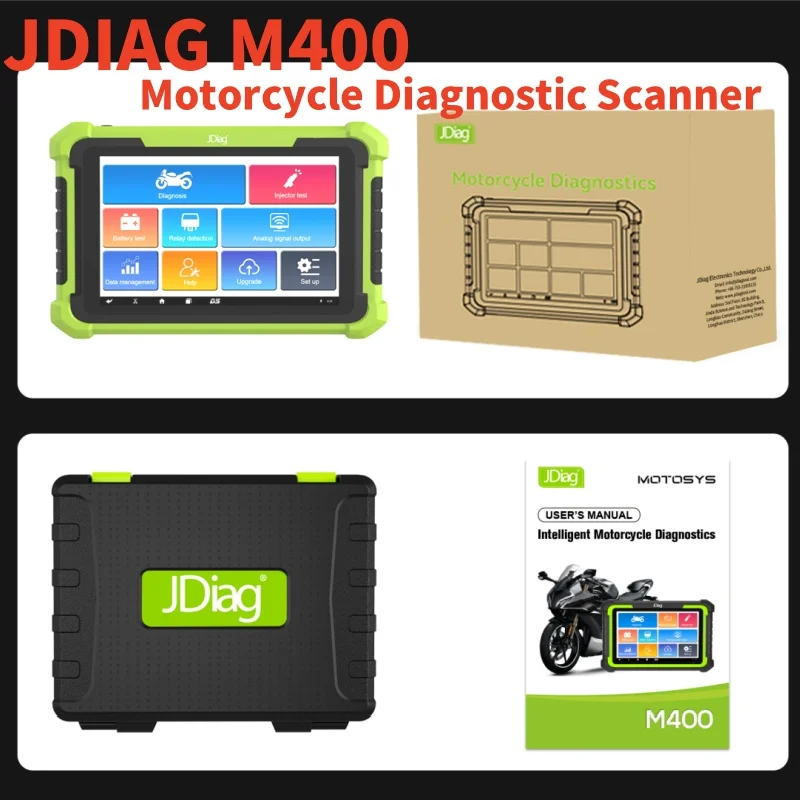 

JDiag M400 Диагностический сканер для мотоциклов ABS Test и тест батареи для печати на дате для электронных впрыска топлива (EFI) мотоциклов