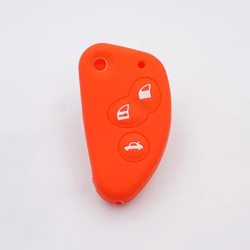 For Alfa Romeo 3 Buttons Silicone Car Key Cover Case Protect Skin Shell Holder Gt 147 156 166 JTD TS Folding Remote Keychain