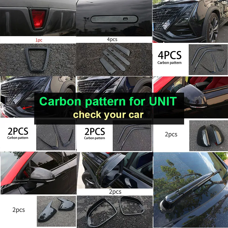 Carbon Pattern Exterior for Changan UNI-T 2022 2023 Accessory Outside Door Handle UNIT Car Accesorries Cover Decoration