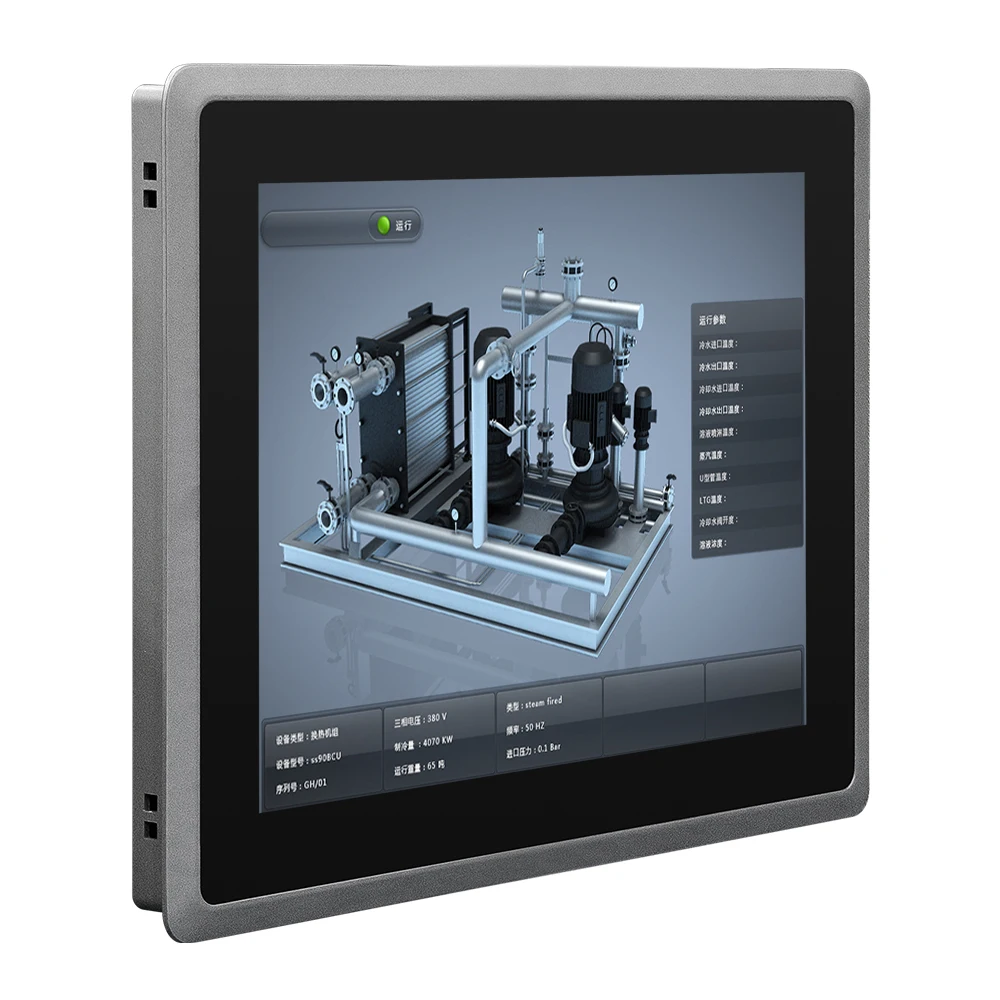 True flat pcap touch screen all in one panel pc RS232 RS485 HMI fanless embedded pc industrial IPC 15