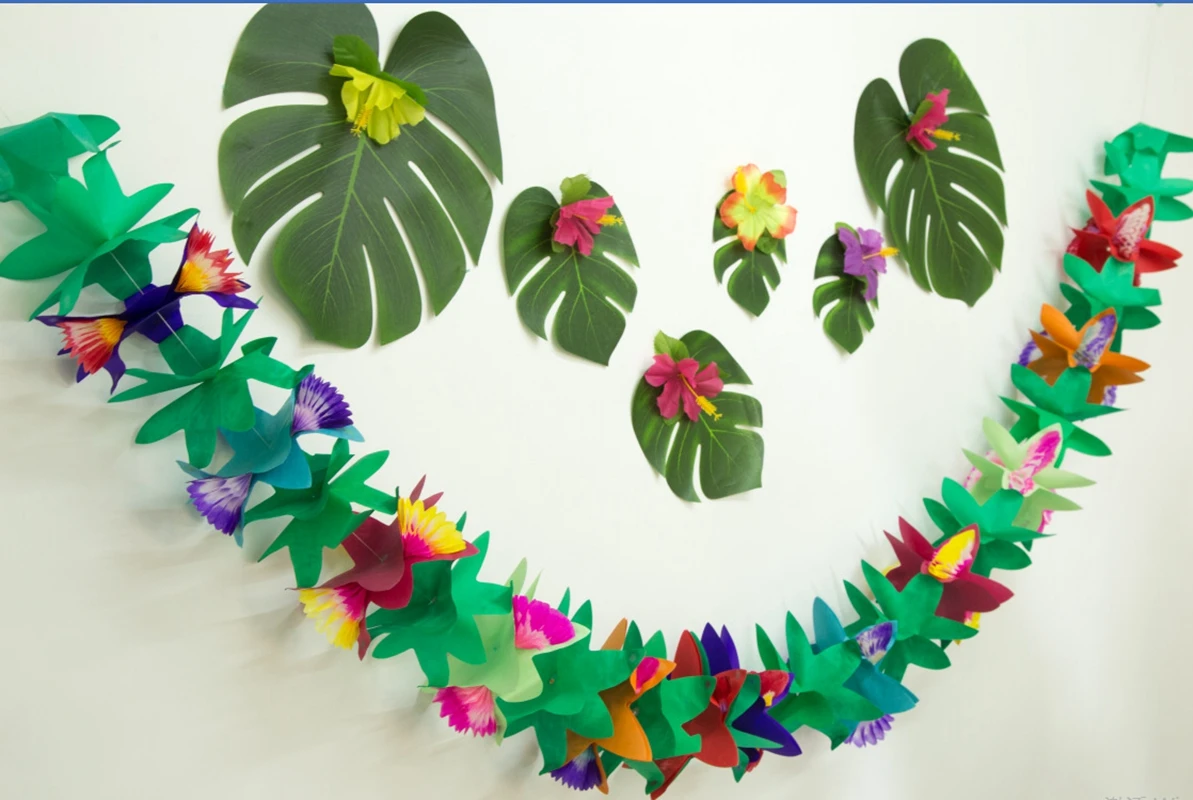 3M Hawaiian Party Dekoration Papier Girlande Hawaii Sommer Tropical Party Supplies Luau Hochzeit Geburtstag Party Decor Supplies – Detail 8