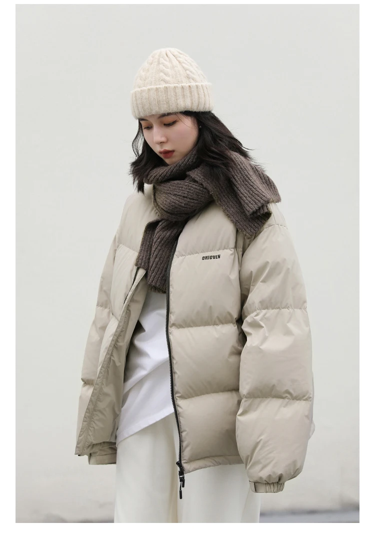 CHIC VEN Women Down Coats Streetwear Solid 90 White Duck Down Stand Collar Female Down Jacket Warm Ladies Overcoat Winter 2024