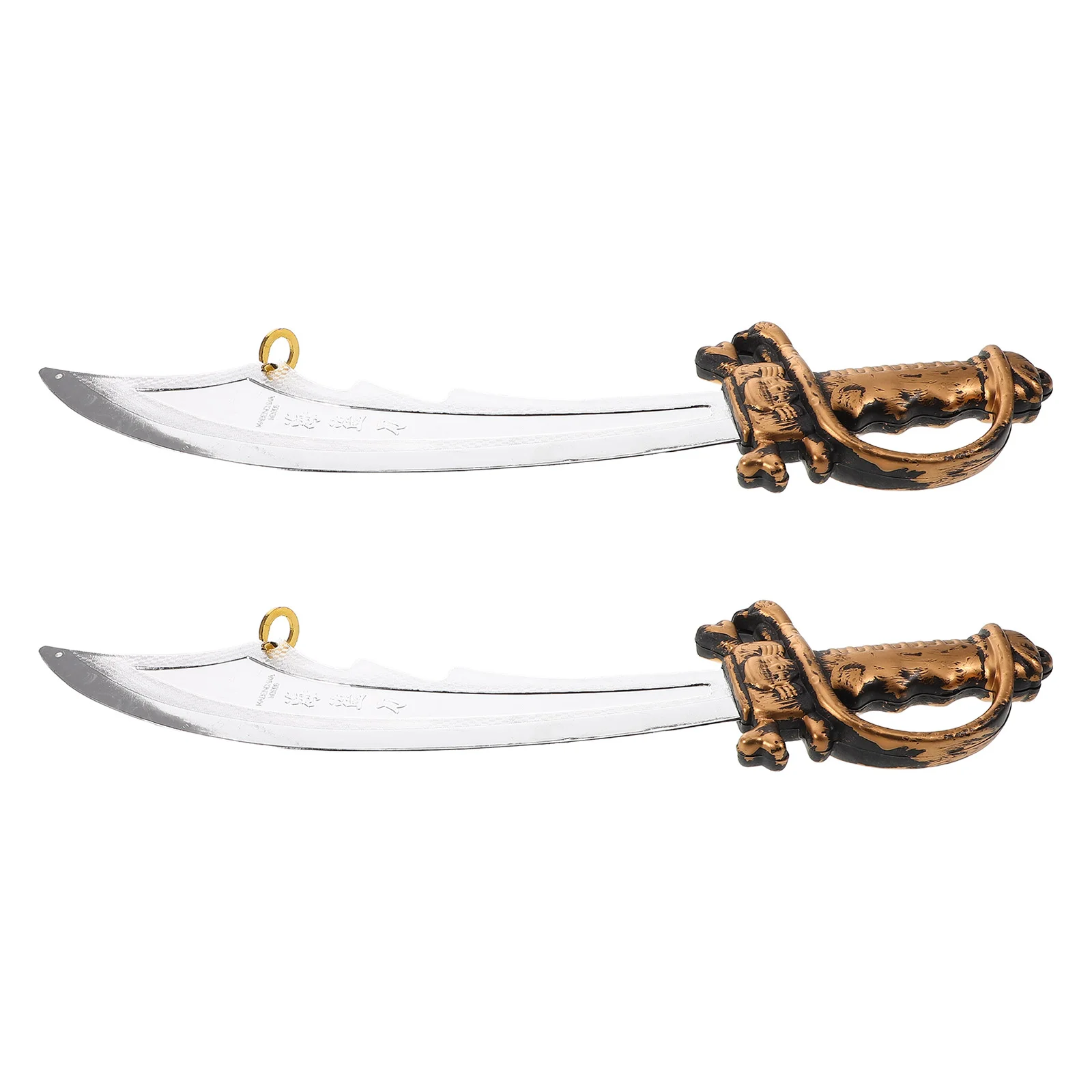 2 Pcs Children's Martial Knife Fake Pirate Sword Plastic Adult Swords Costume Clothing