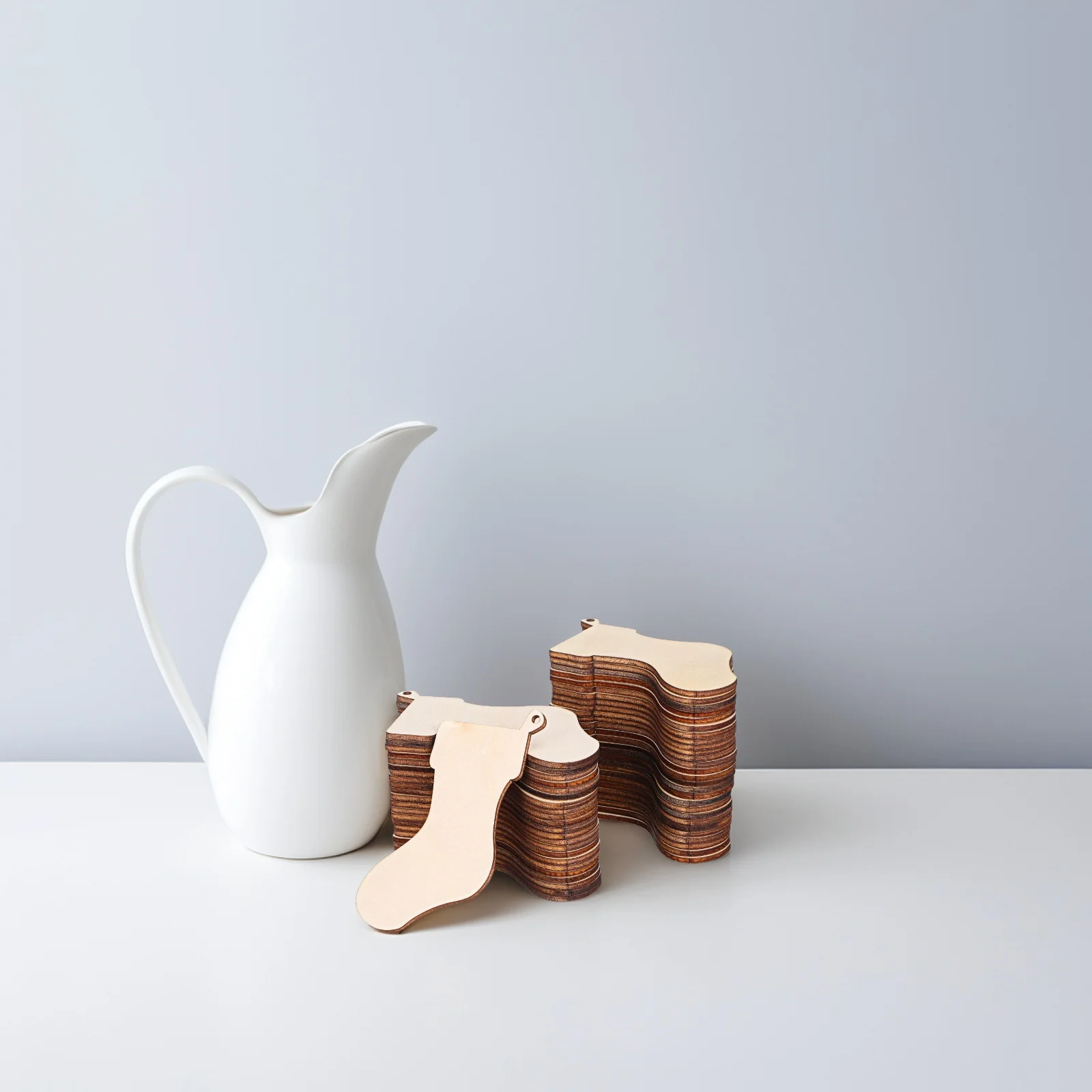 

50pcs Wooden Christmas Stockings Decor Craft Pieces For Holiday Tree Home Hanging Ornament Diy Wood Decor Festive Party