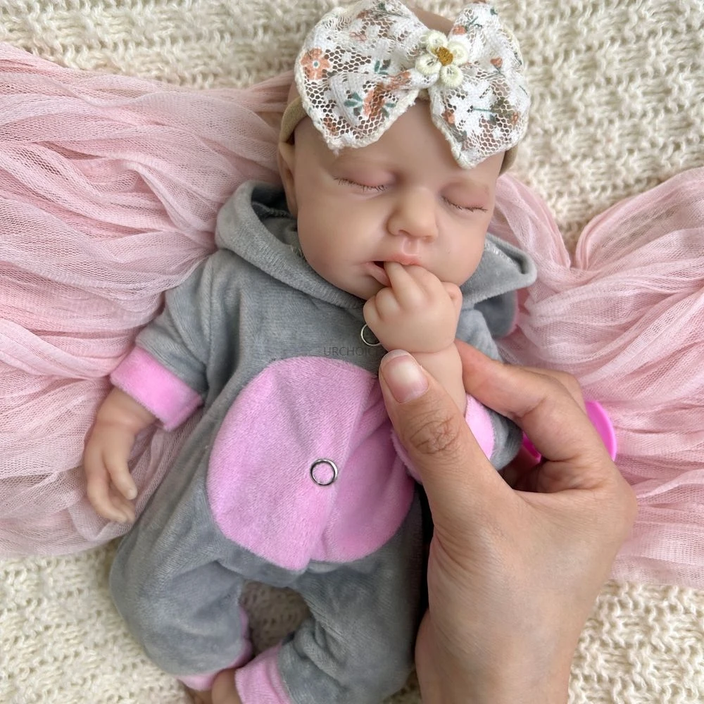 （Big discounts）12Inch Open Mouth Girl   Full Body Soft Silicone Reborn Dolls Realistic Details Painted   for Kids Toys Christmas