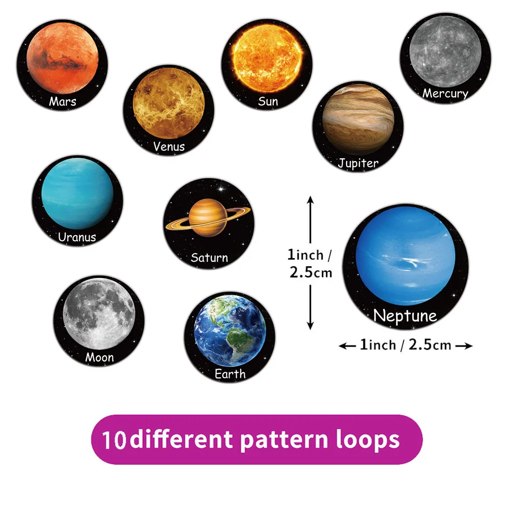 500PCS Creative Planet Roll Stickers, Laptop Handbooks, Envelopes, Water Cups, Sealing Stickers, Decorative Stickers