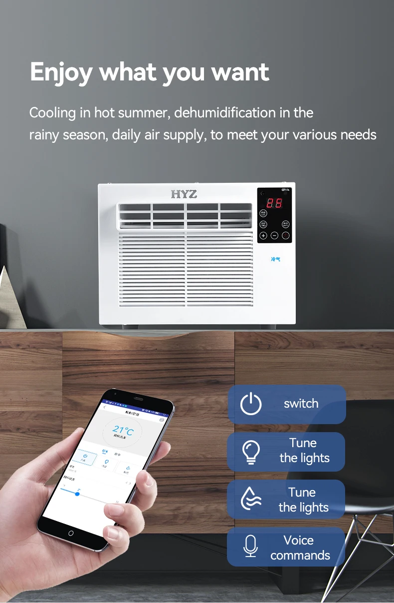 110–220 V tragbare Klimaanlage, energiesparend, 280 W, mobiler Mini-Wechselstrom mit Fernbedienung für Zuhause, Wohnheim, Büro, Camping, Wohnwagen, Auto