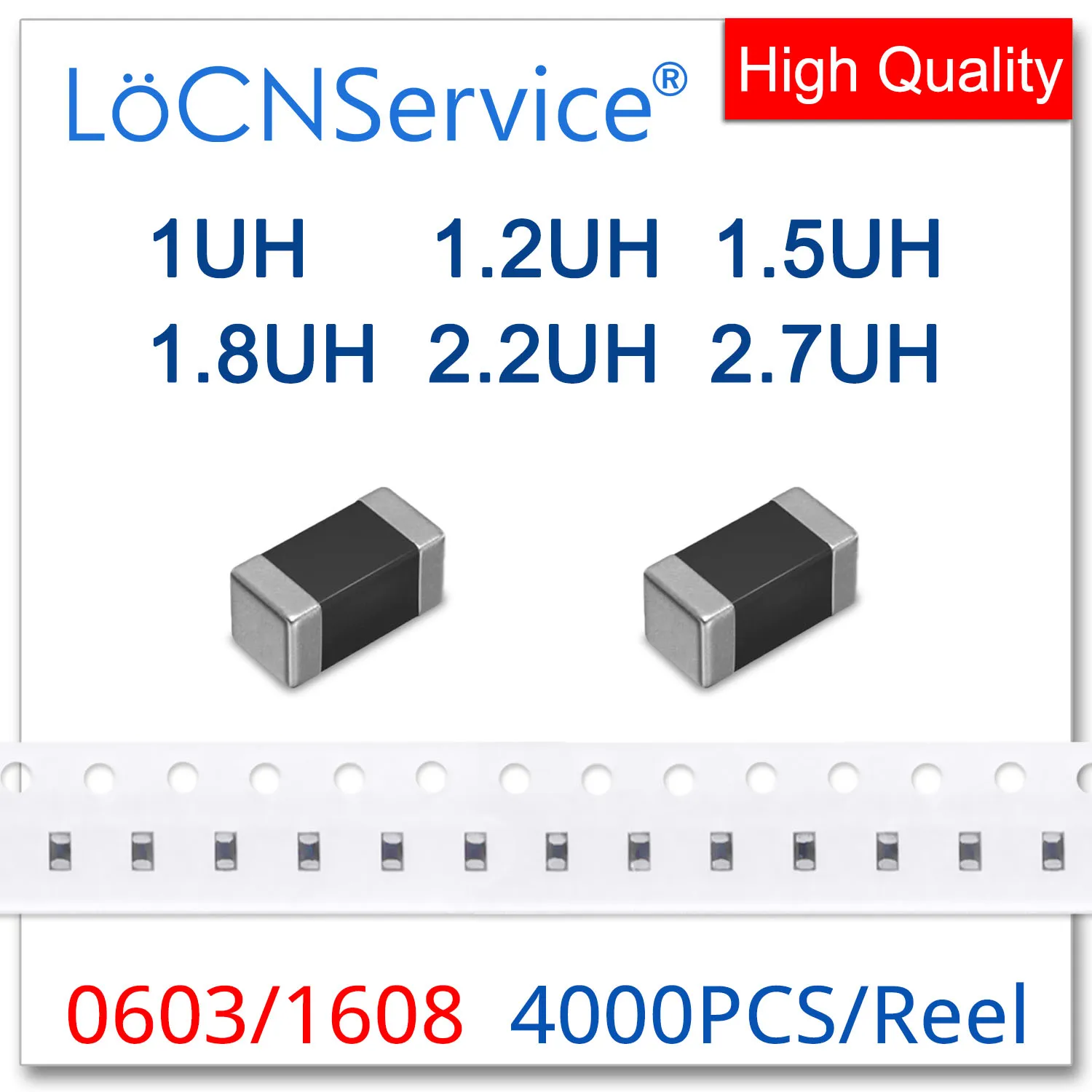 LoCNService 0603 1608 4000PCS 10% 1UH 1.2UH 1.5UH 1.8UH 2.2UH 2.7UH Multilayer Chip Ferrite Inductors High Quality