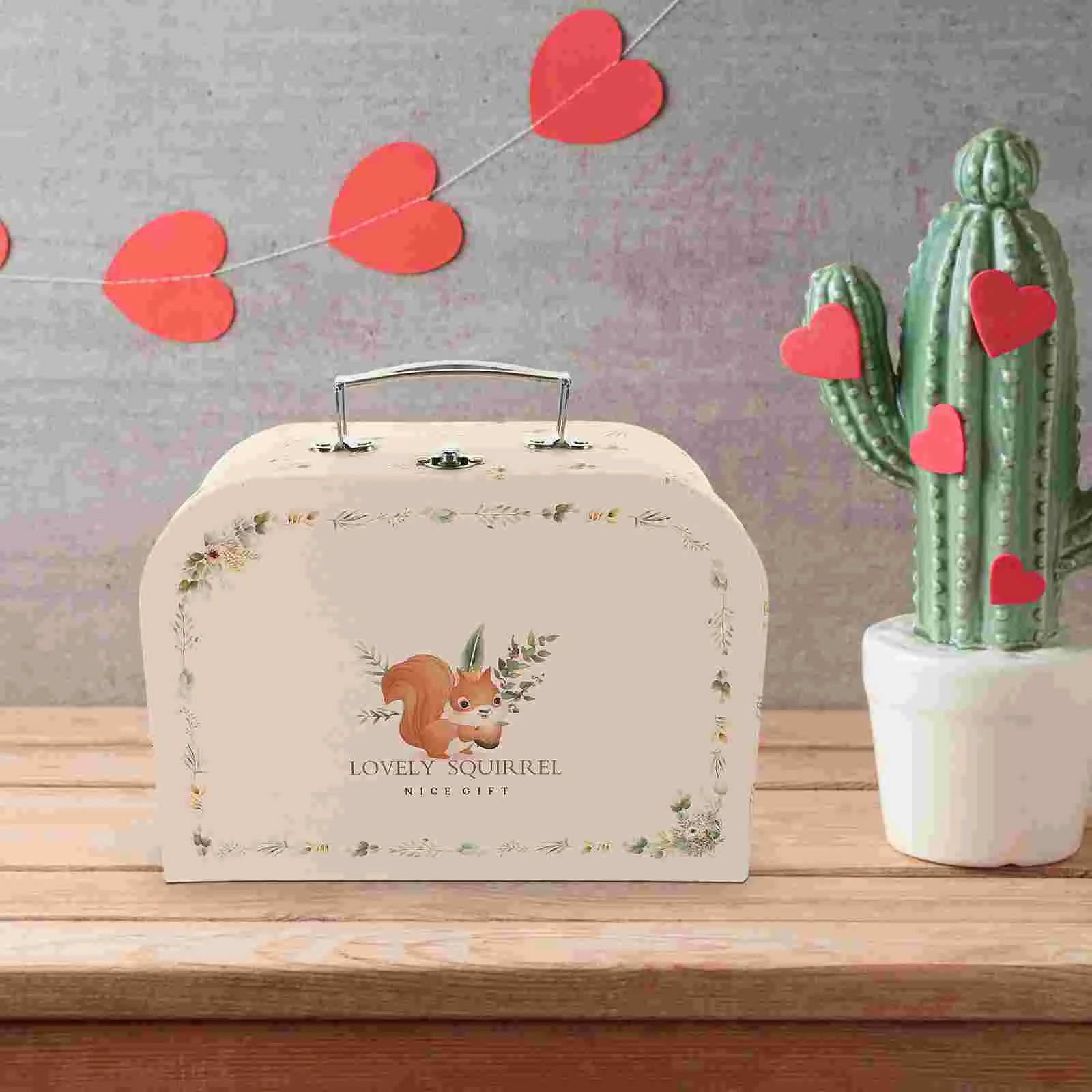 Portable Storage Box Decorative Suitcase Boxes Party Favor Wedding Paper Gifts for Cardboard Vintage Home