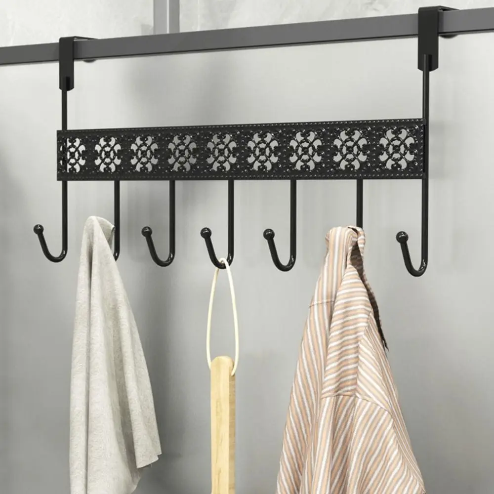 

Черный крючок над дверью удобный декоративный сверхпрочный держатель для ключей с 7 крючками железный подвесной крючок для ванной комнаты