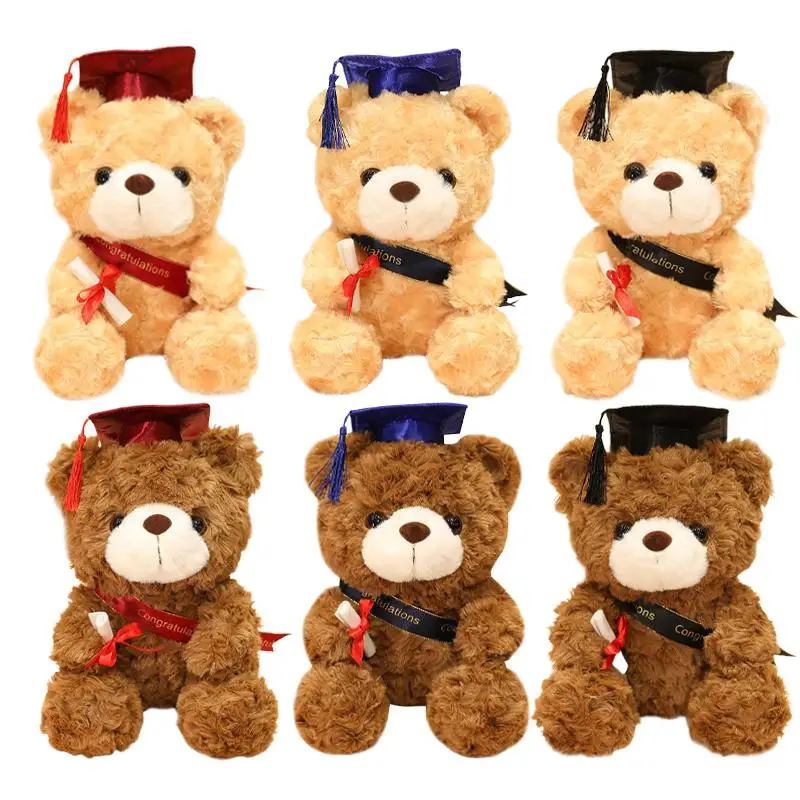 

Cute Doctor Cap Bear Doll Graduation Bear Plush Doll Stuffed Plush Toys For Birthday Graduate Gifts For Student Kids