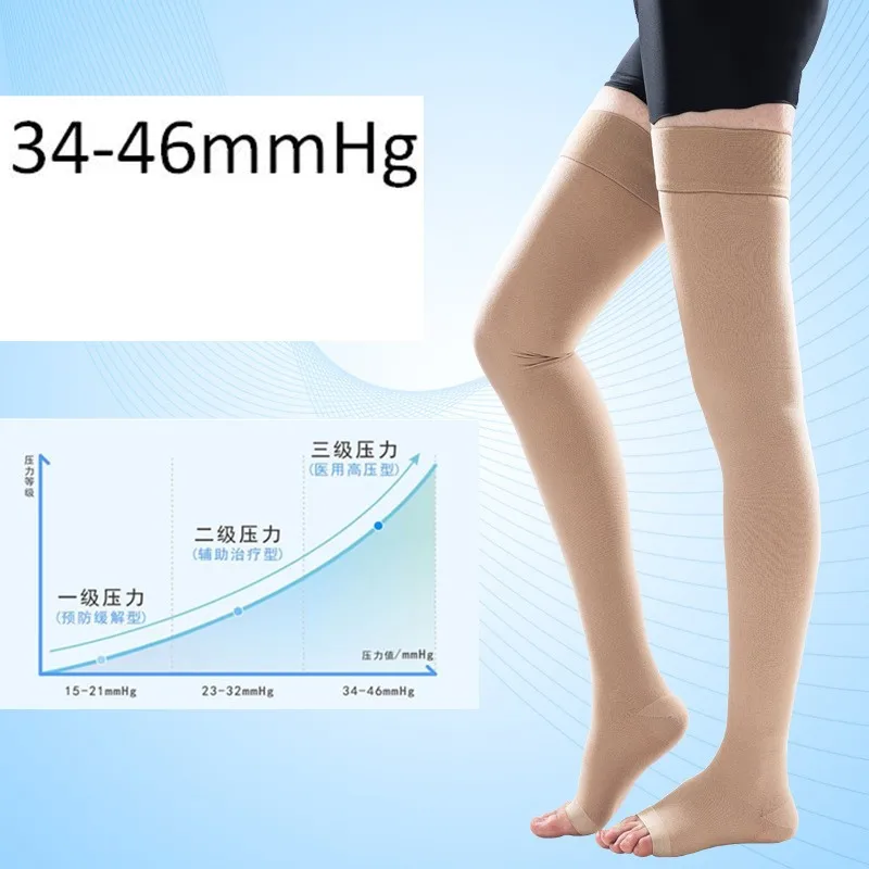 34-46mmHg 3xl Medizinische Grade Kompression Strümpfe Frauen Für Krampfadern Diabetes Ödeme Unterstützung Gradienten Reise Druck Beine – Detail 12
