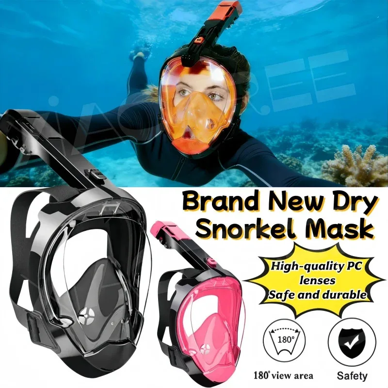 

2026 New Unisex Full-Face Snorkeling Mask with Removable Camera Mount (Camera not included) Adult Snorkeling Set