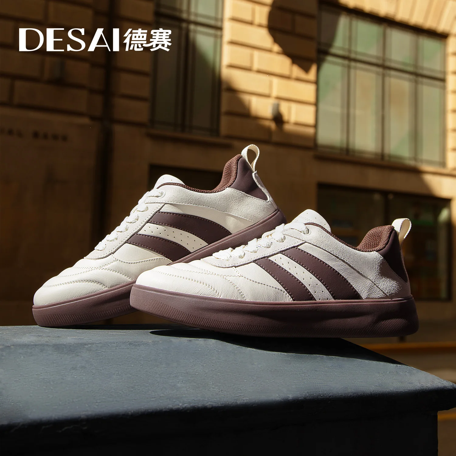 

DESAI Casual board shoes with soft sole and shock-absorbing genuine leather, lightweight, breathable and versatile men's shoes
