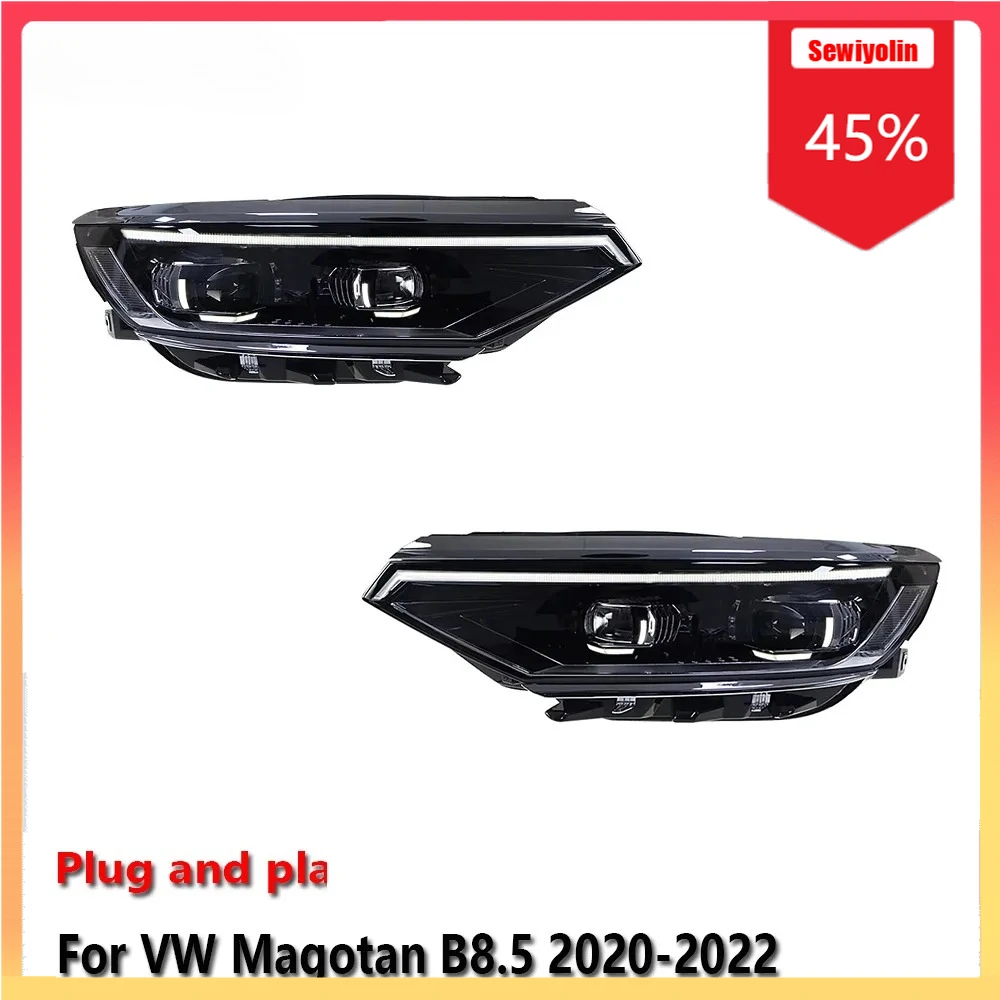 

Автомобильные светодиодные фары, автомобильные детали для Volkswagen Magotan B8.5 2020-2022, противотуманные фары DRL, стоп-сигнал поворота, Plug and Play