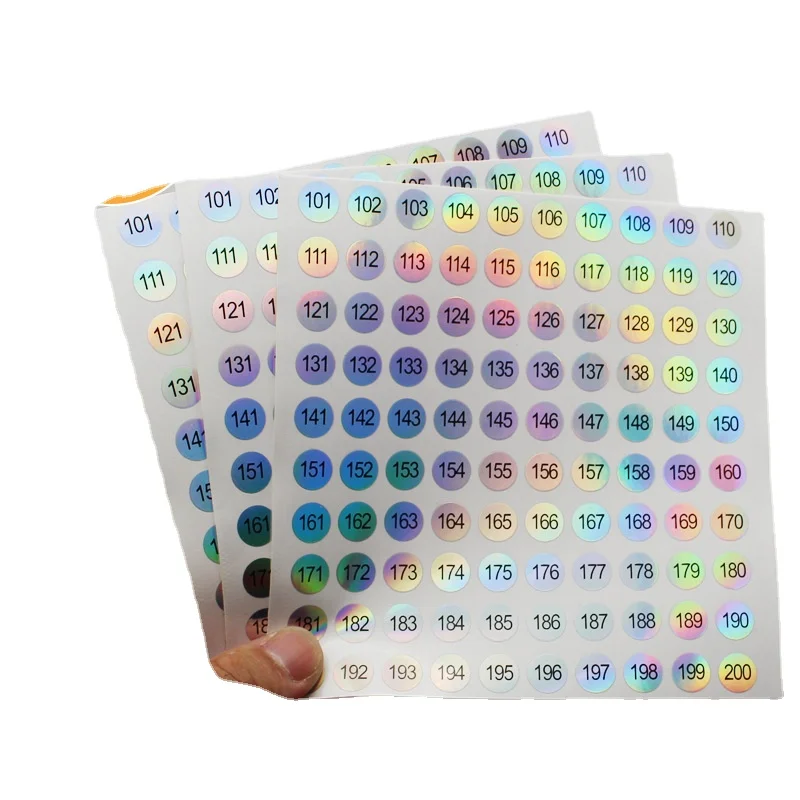 Nail Polish Color Gel Varnish Number Sticker Label 1-100/101-200/201-300 Mark Numbering Manicure Waterproof Laser Label Sticker