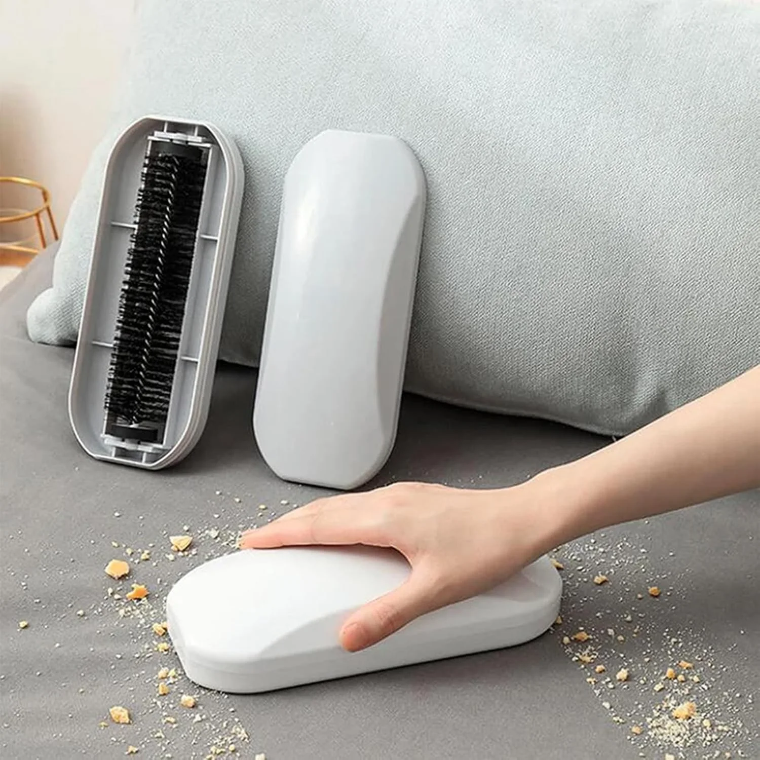 Crumb Brush, Reusable Handheld Crumb Sweeper  Soft Hair Debris Collector for Table Bed Sheet Clothes Sofa Controller Robots