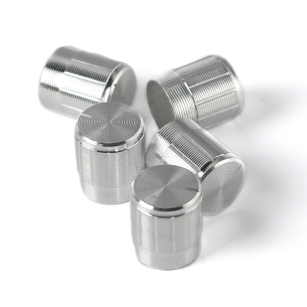 5PCS WH148 15*17mm Potentiometer Control Aluminum Alloy 6mm Switch Knob Encoder Switch Cap Aluminum Alloy Knob Caps Silver