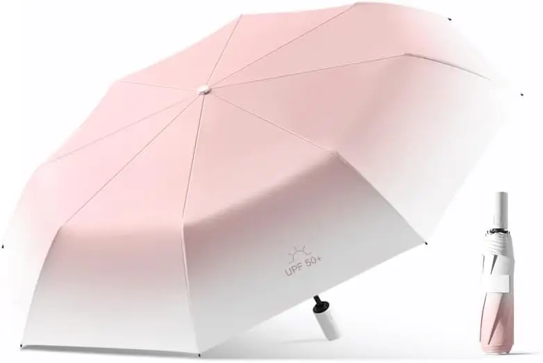 

bifrost Gradient Color Compact Travel Folding Automatic Umbrella Portable Parasol Auto Open Close/UV Protection/8 Ribs/Lightweig