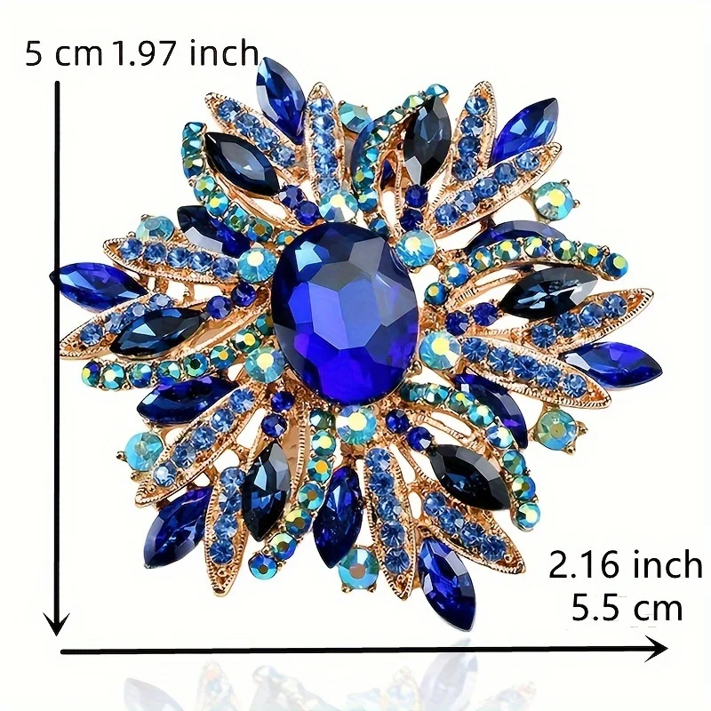 Luxury Full Rhinestone Exaggerated Brooch Badges For Women Men Fashion Classic Vintage Party Banquet Pin Jewelry
